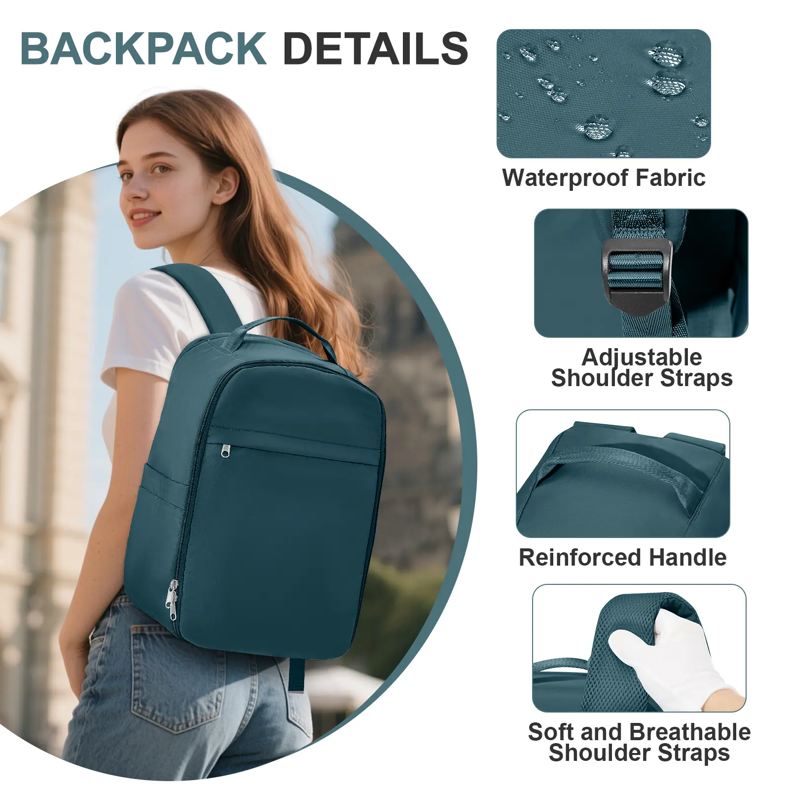 Airplane Hand Luggage Backpack for Ryanair 40x20x25 Cabin Bag, Lightweight Aeroplane Carry-Ons Travel Backpack Short distance