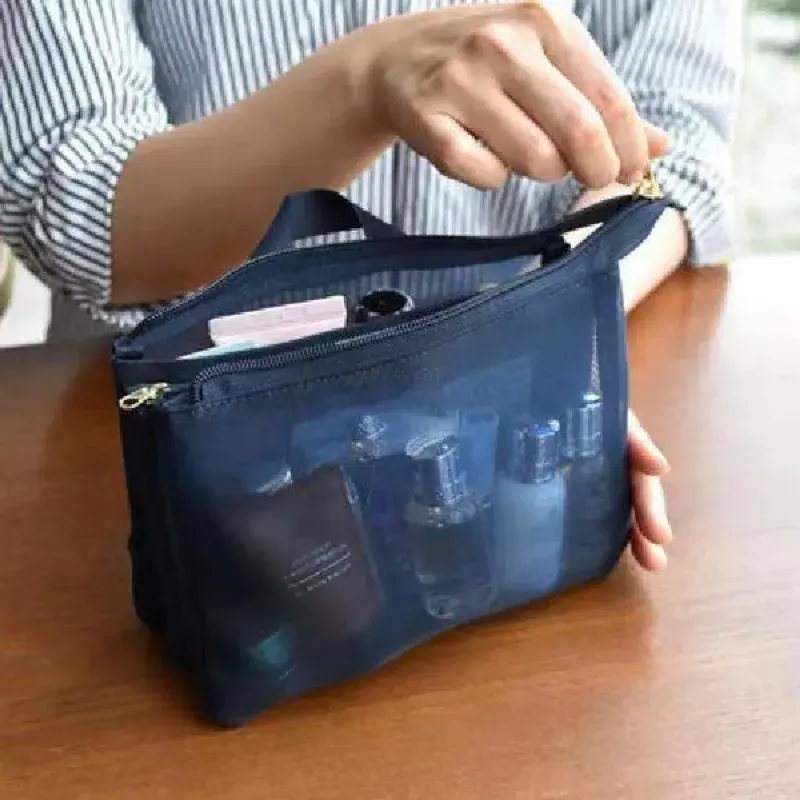 Large Capacity Cosmetic Bags Skin Care Product Lipstick Toiletry Makeup Organizer Case Mesh 3 Layer Travel Washing Storage Bags