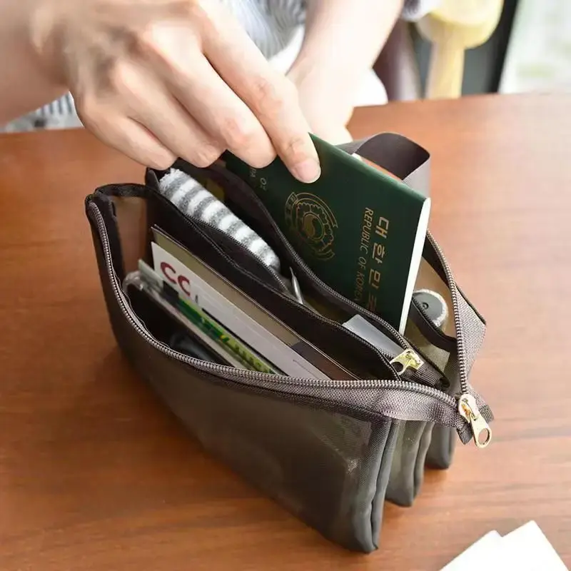 Large Capacity Cosmetic Bags Skin Care Product Lipstick Toiletry Makeup Organizer Case Mesh 3 Layer Travel Washing Storage Bags
