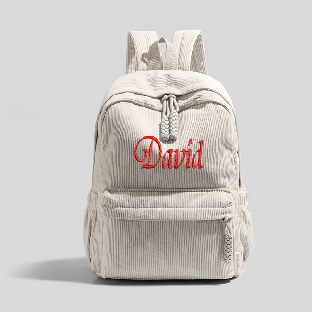 Personalized Backpack 2025 Soft Schoolbag shoulder straps Large Capacity Custom Unique Name Embroidered Corduroy Special Design