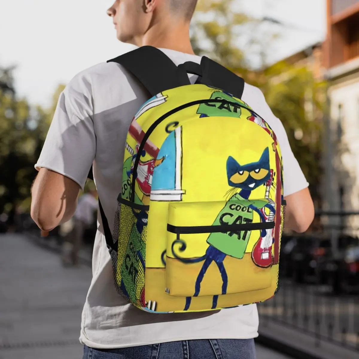 Pete The Cat  Student Backpack School Bag Hiking Travel Daypack for Men Women Fashion Bookbag Shoulder Bags