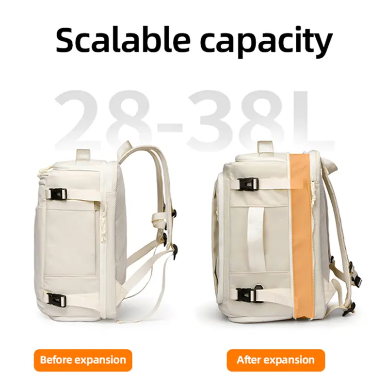 Unisex Scalable Capacity Backpack Breathable Nylon Wear-Resistance Travelling Shoulders Bag with Adjustable Shoulders Laptop Bag