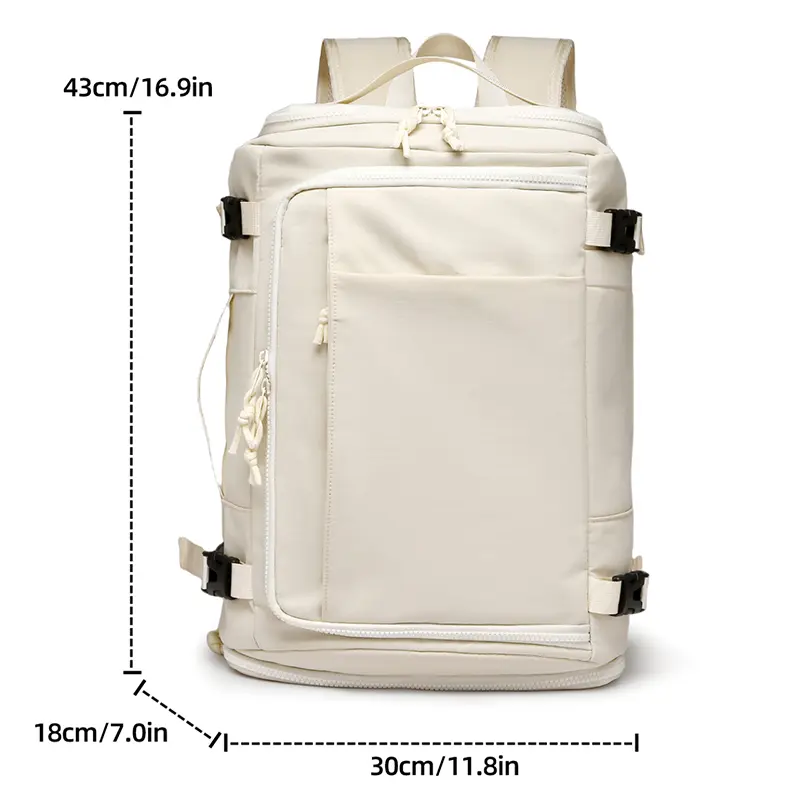 Unisex Scalable Capacity Backpack Breathable Nylon Wear-Resistance Travelling Shoulders Bag with Adjustable Shoulders Laptop Bag