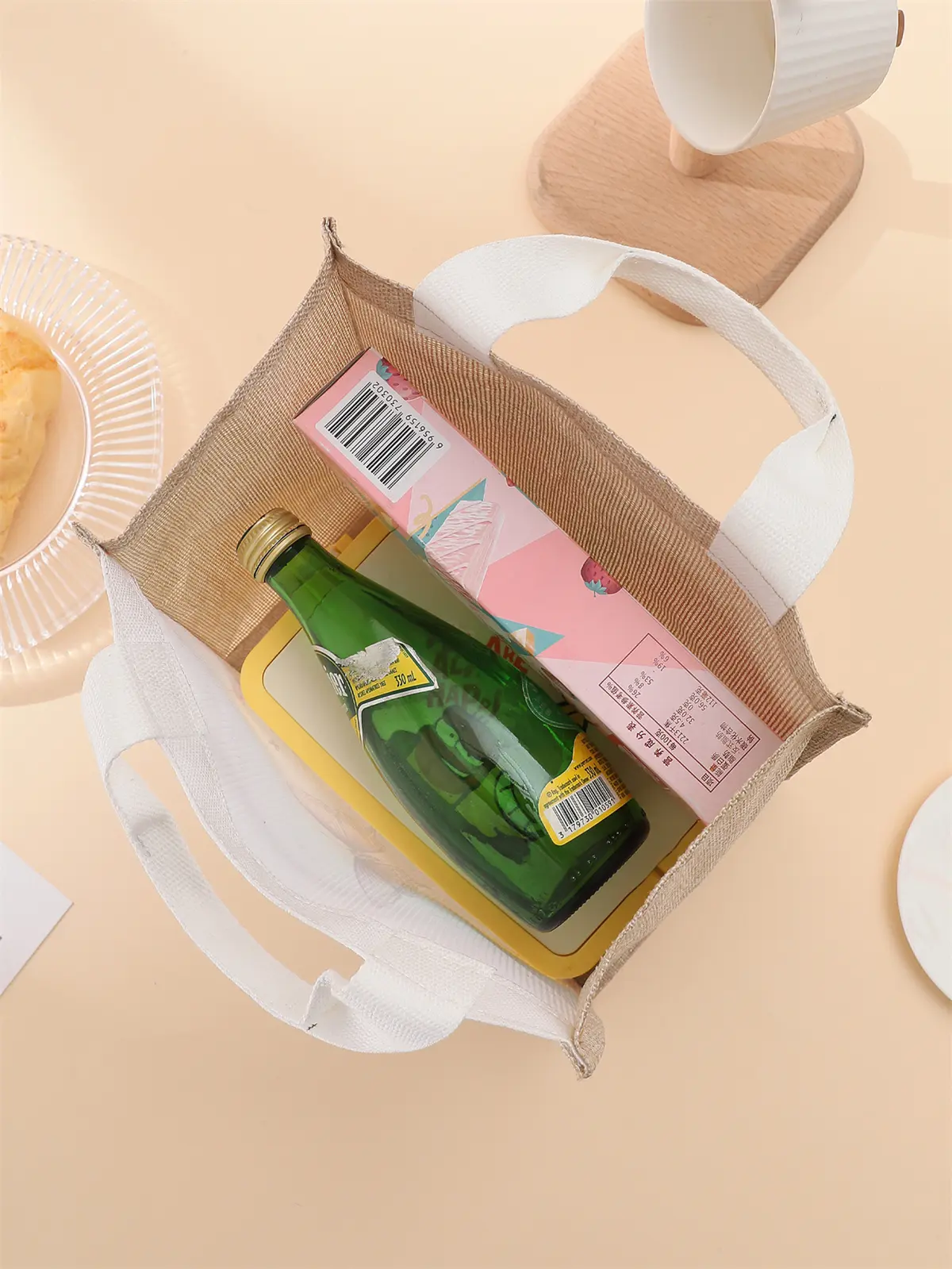 shopper bagHandbag portable lunch bag, casual handbag bento bag dinner bag large capacity camping student picnic food  bag