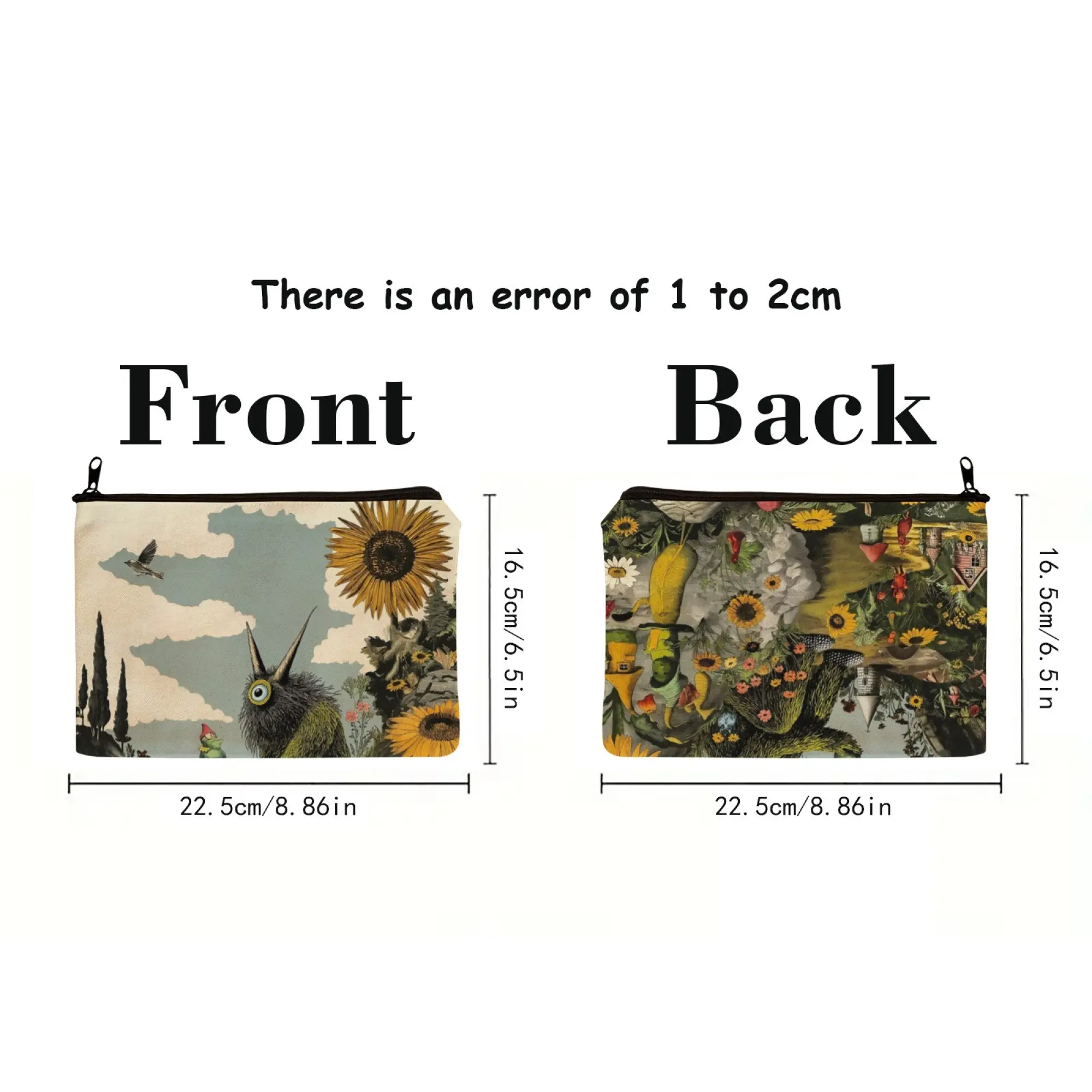Retro fashion pastoral fantasy elf print travel vacation storage bag portable canvas cosmetic bag unisex Travel perfume Side Bag