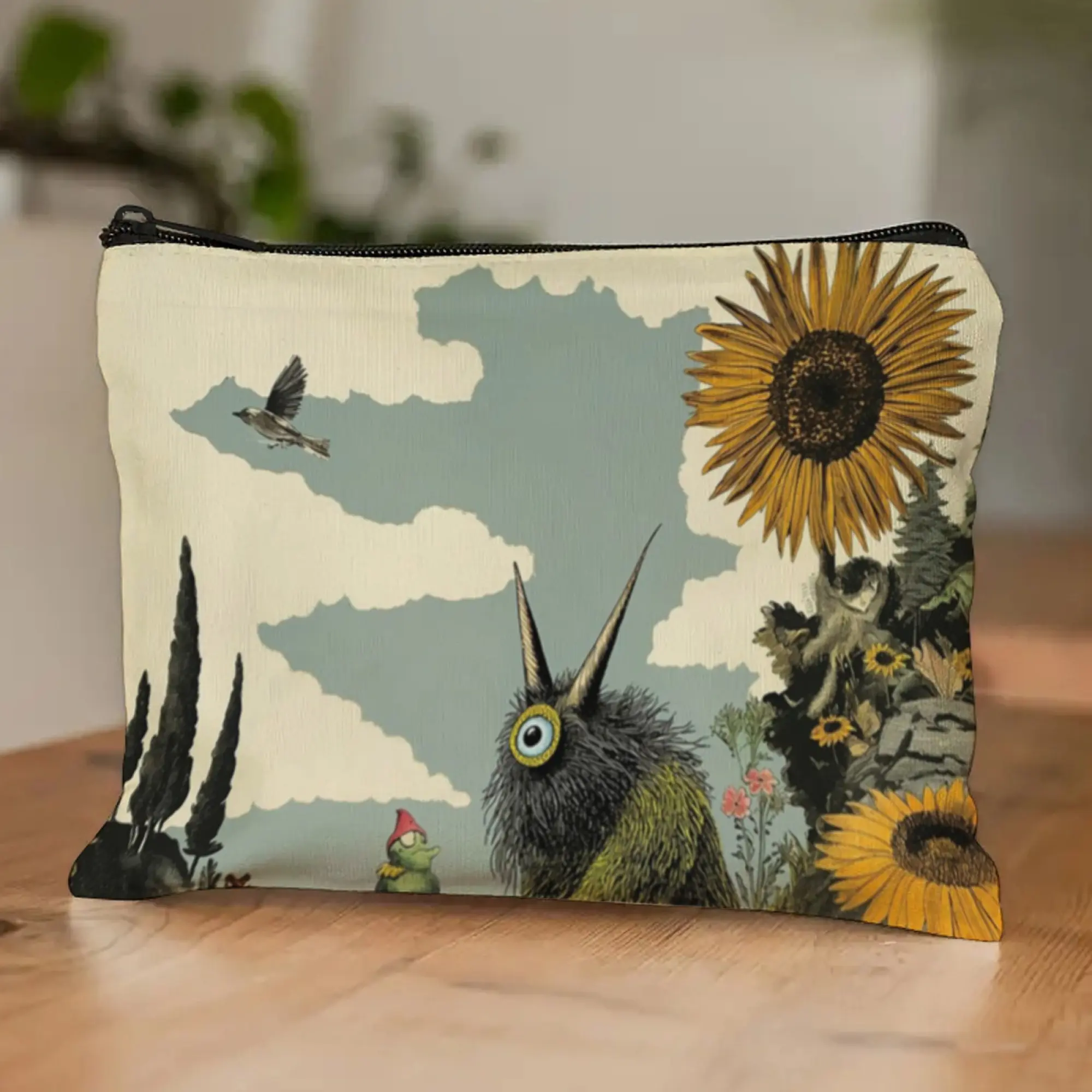 Retro fashion pastoral fantasy elf print travel vacation storage bag portable canvas cosmetic bag unisex Travel perfume Side Bag