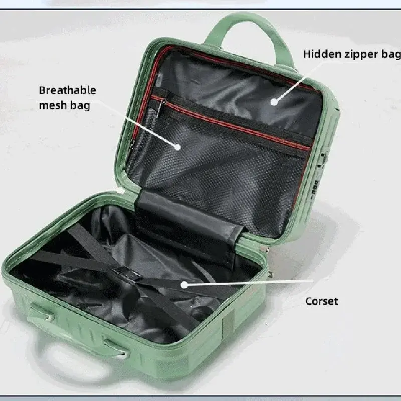 16 Inch Large Capacity Portable Suitcases Luggage for Women with Lock Cosmetics Storage Bag Boarding Case Carrier Travel Bag