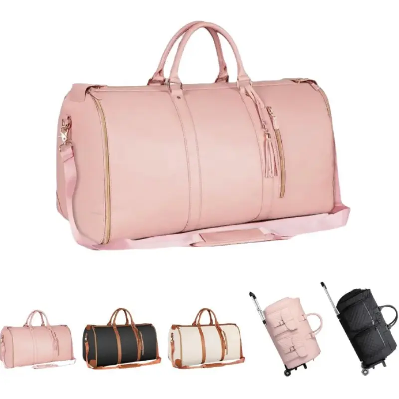 Garment Bags with Wheels Carry On Duffel Bag for Travel Garment Suitcase for Dress Suit Convertible Rolling Weekender Flight Bag