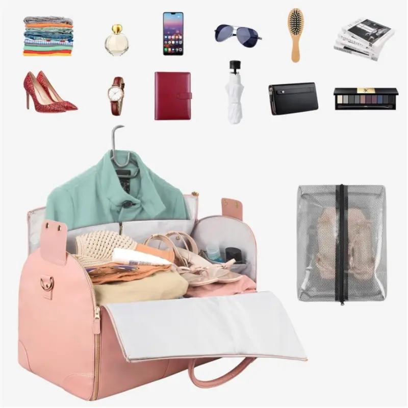 Garment Bags with Wheels Carry On Duffel Bag for Travel Garment Suitcase for Dress Suit Convertible Rolling Weekender Flight Bag