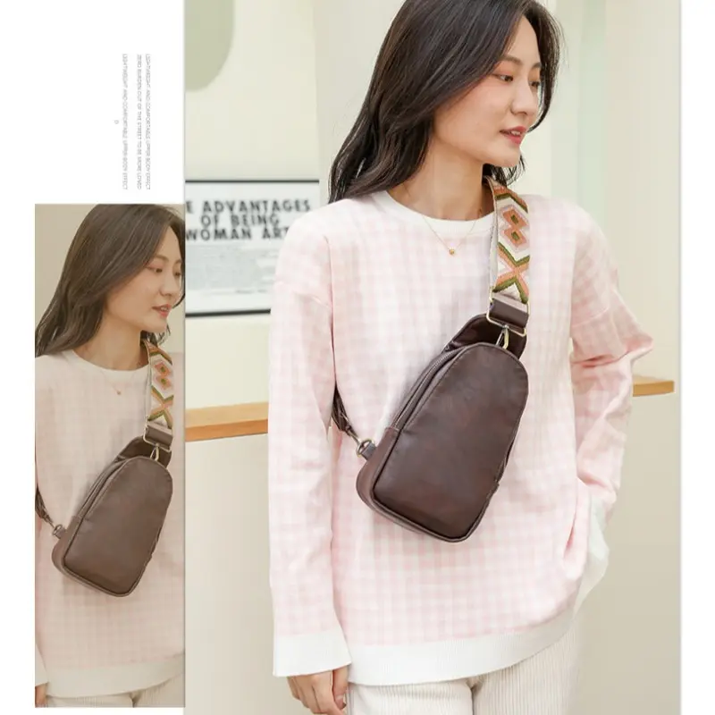 Sling Bag for Women PU Leather Sling Bag Small Crossbody Sling Backpack Multipurpose Purse Chest Bag for Women Fashionable