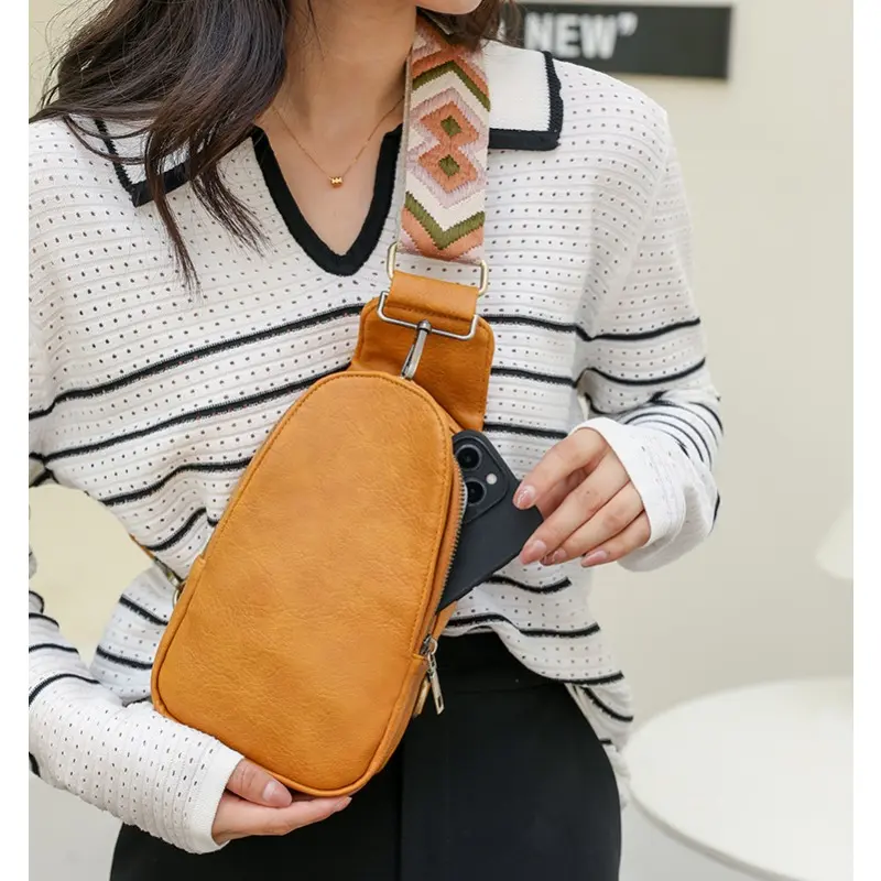 Sling Bag for Women PU Leather Sling Bag Small Crossbody Sling Backpack Multipurpose Purse Chest Bag for Women Fashionable