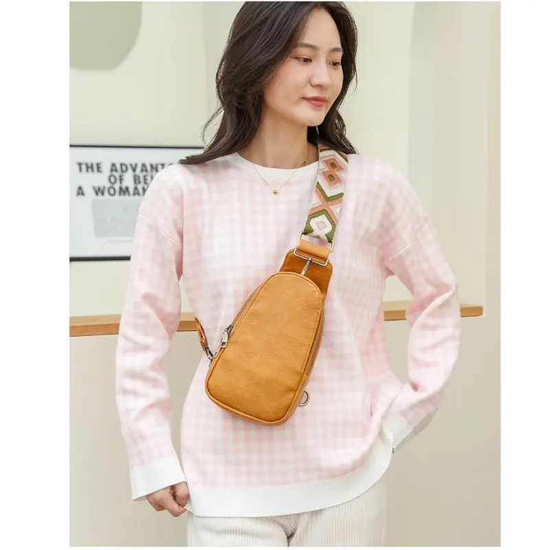Sling Bag for Women PU Leather Sling Bag Small Crossbody Sling Backpack Multipurpose Purse Chest Bag for Women Fashionable