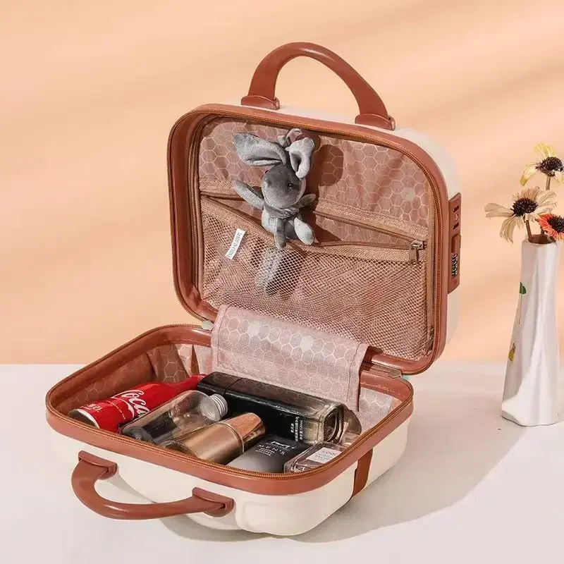 Large Capacity Portable Lightweight Luggage Case Female Zipper Lock Cosmetics Case Storage Bag Boarding Luggage Mini Suitcase