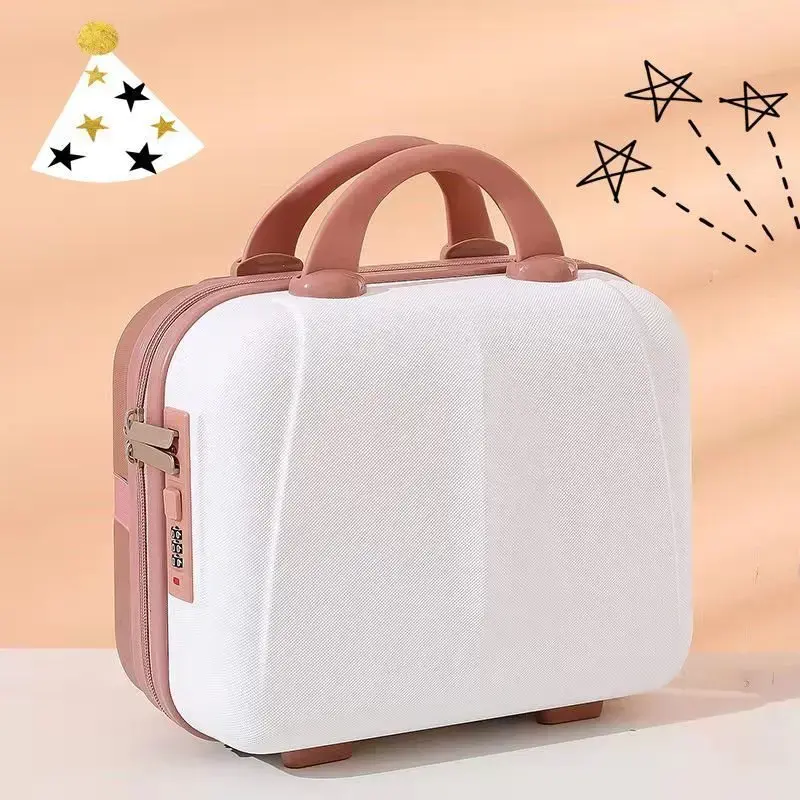 Large Capacity Portable Lightweight Luggage Case Female Zipper Lock Cosmetics Case Storage Bag Boarding Luggage Mini Suitcase