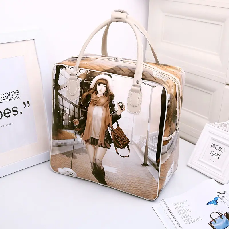 New Cartoon Waterproof Business Travel Clothing Storage Bag Men's Dual-purpose Boarding Bag Large Capacity Multi Luggage Handbag