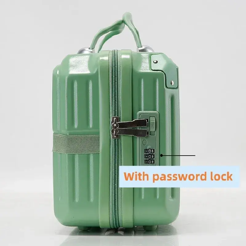 16 Inch Large Capacity Portable Lightweight Luggage Case Female Zipper Lock Cosmetics Storage Bag Small Boarding Mini Suitcase