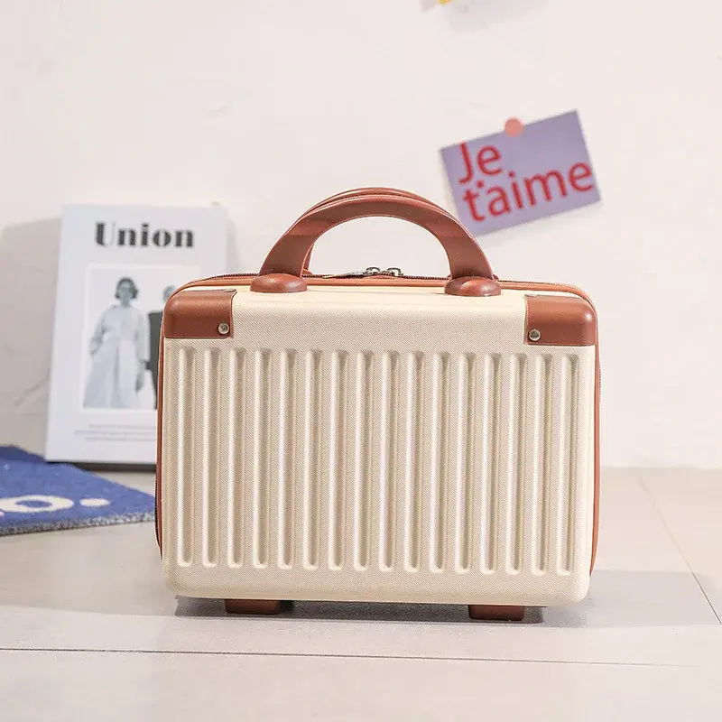 14-inch Makeup Cases Carry-on Hand Suitcase Cosmetic Bag Small Cabin Travel Mini Carrier Suitcase Storage Box Luggage for Women