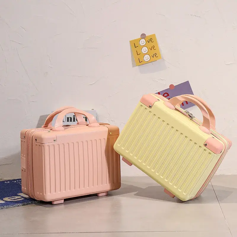 14-inch Makeup Cases Carry-on Hand Suitcase Cosmetic Bag Small Cabin Travel Mini Carrier Suitcase Storage Box Luggage for Women