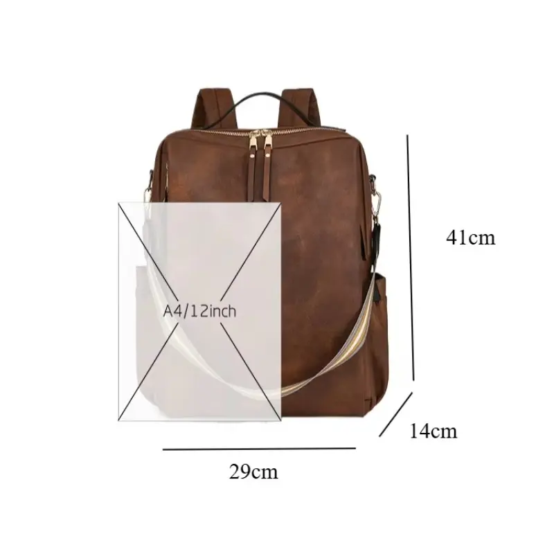 Backpack Purse for Women Waterproof PU Leather Backpack Anti-Theft Lightweight Fashion Multipurpose Travel Shoulder Bag Handbag