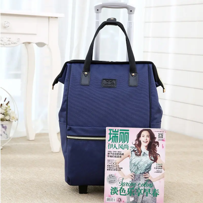 Underseat Carry on Luggage with Wheels Women's Handbag Short-distance Light Large-capacity Rolling BackpackTravel  Boarding Bag