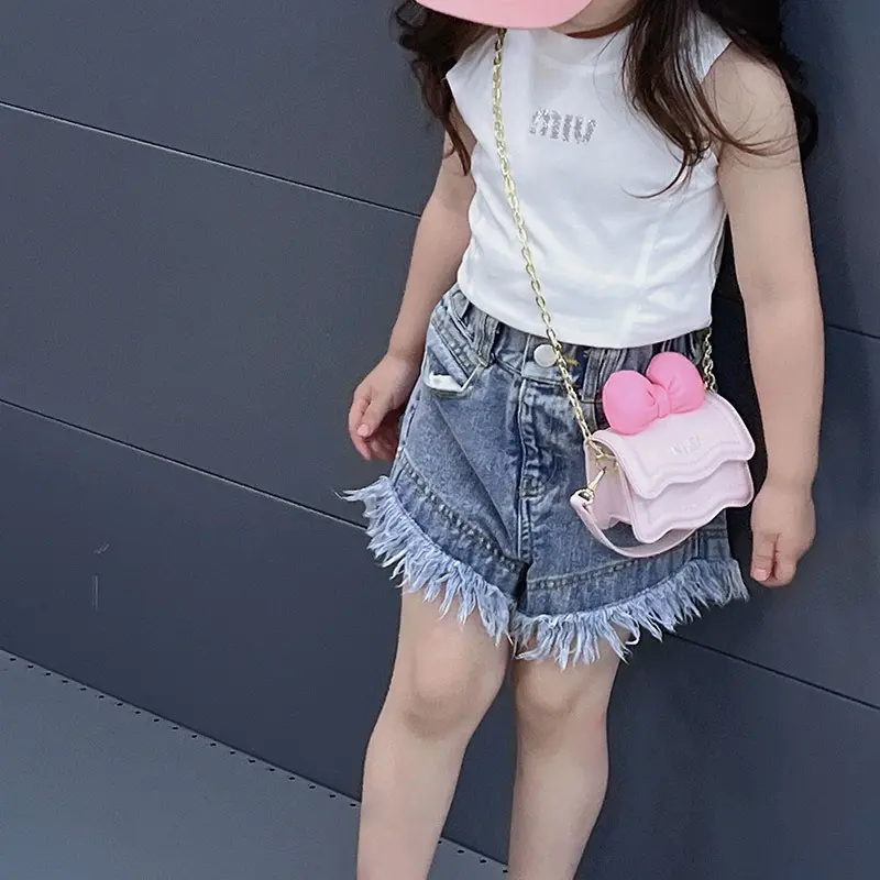 Cartoon Butterfly Crossbody Bag Lovely Bow Children's Silicone Shoulder Bags Cute Girls Bag Candy Color Kids Small Coin Purse