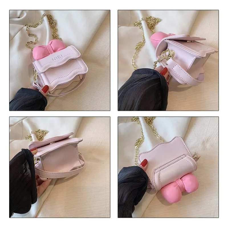 Cartoon Butterfly Crossbody Bag Lovely Bow Children's Silicone Shoulder Bags Cute Girls Bag Candy Color Kids Small Coin Purse