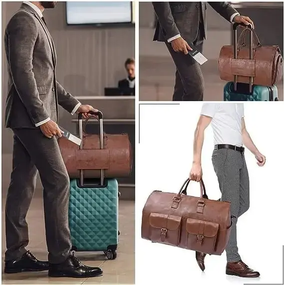 Garment Duffel Bag for Travel - Carry On Garment Bags Large Weekender Bag for Men Suitcase Business Foldable Hanging Luggage Bag