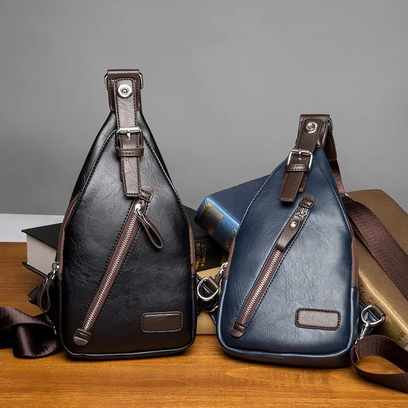 Trendy Fashionable Men's Cycling Shoulder Waist Bag Large Capacity Casual Diagonal Chest Bag with Adjustable Strap for Travel