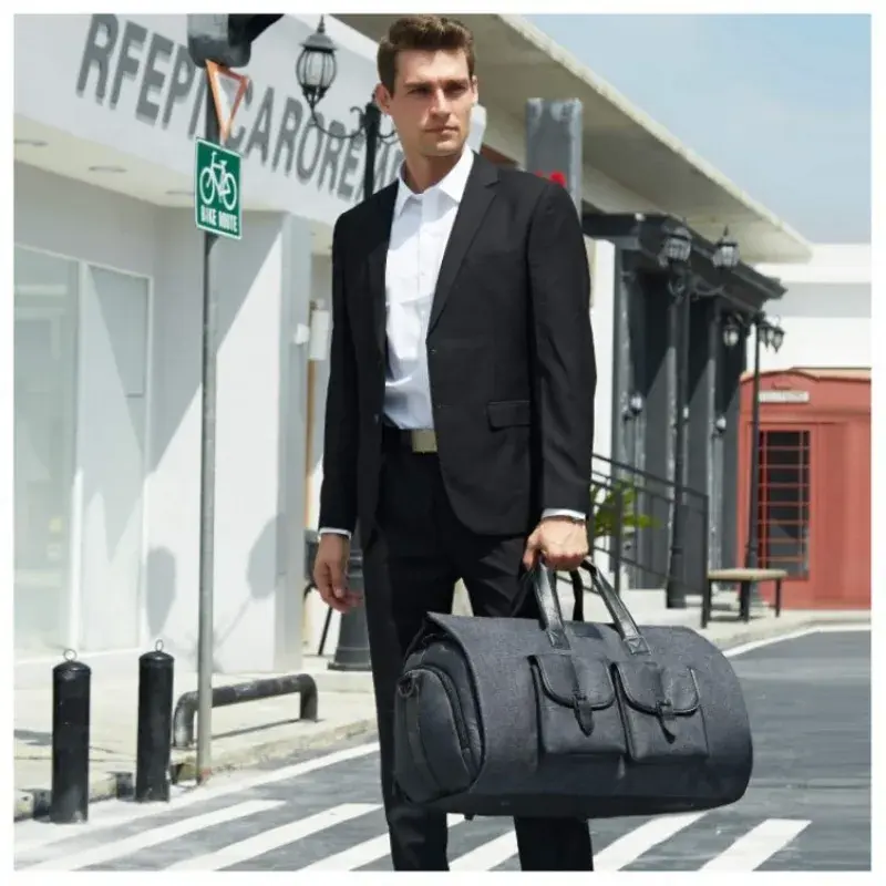 Portable Clothes Foldable Dust-Proof Suit Bag for Gowns Coats Shirts and Dresses Suit Travel Duffel Bag with Shoes Compartment