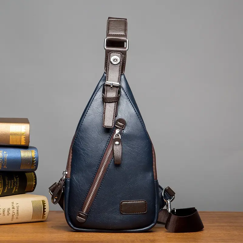 Trendy Fashionable Men's Cycling Shoulder Waist Bag Large Capacity Casual Diagonal Chest Bag with Adjustable Strap for Travel