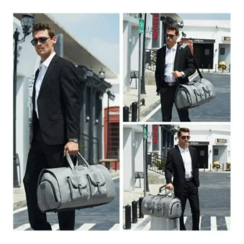 Portable Clothes Foldable Dust-Proof Suit Bag for Gowns Coats Shirts and Dresses Suit Travel Duffel Bag with Shoes Compartment