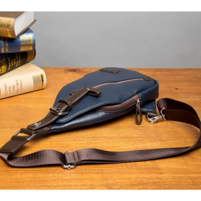 Trendy Fashionable Men's Cycling Shoulder Waist Bag Large Capacity Casual Diagonal Chest Bag with Adjustable Strap for Travel
