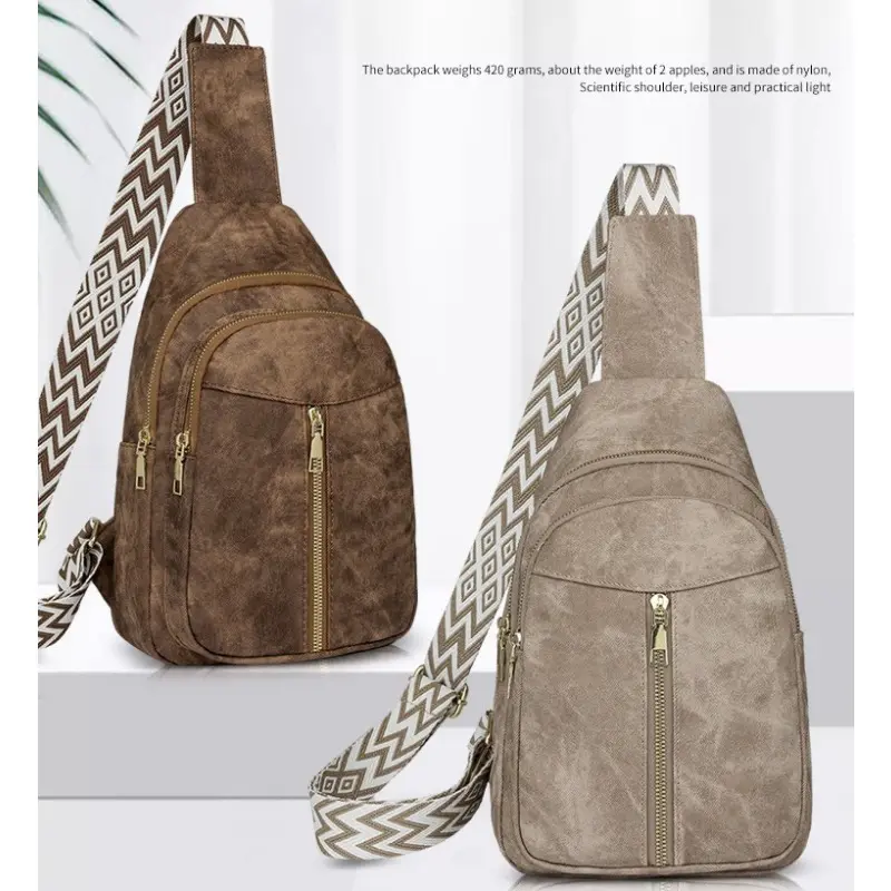 Womens Sling Bag Crossbody Bags for Women Vegan Leather Sling Backpack Daypack Pack Crossbody Purse for Hiking Travel Sports