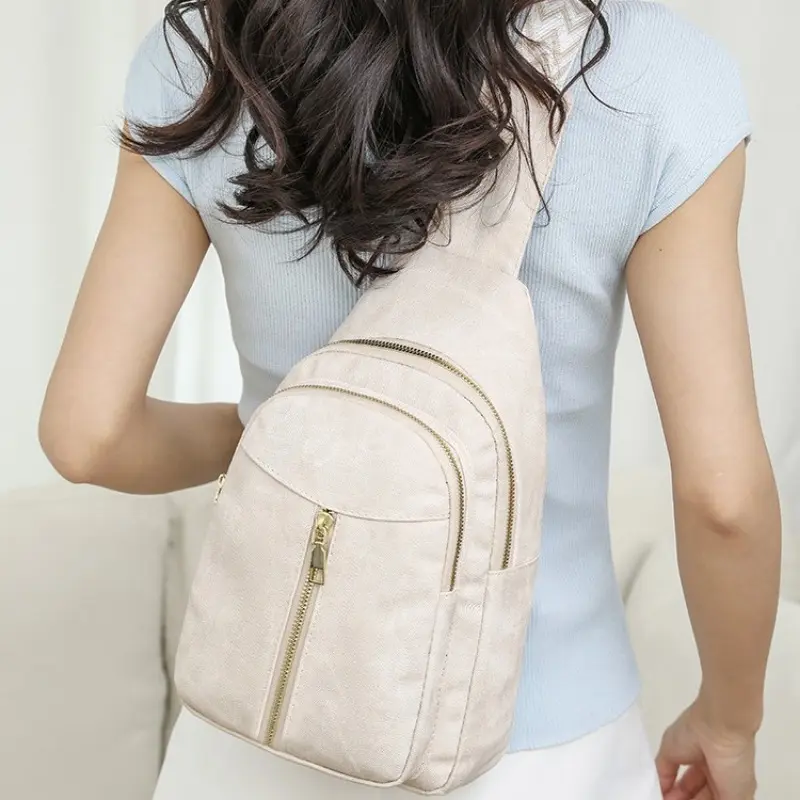 Womens Sling Bag Crossbody Bags for Women Vegan Leather Sling Backpack Daypack Pack Crossbody Purse for Hiking Travel Sports