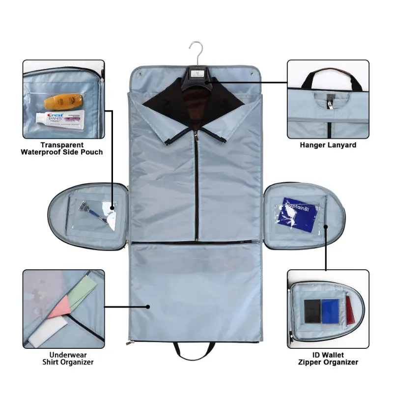 Garment Bag for Carry on Suit Carrier Travel Bag Ideal for Business Trips Weekend Getaways Garment Duffel Bag for Traveling Men
