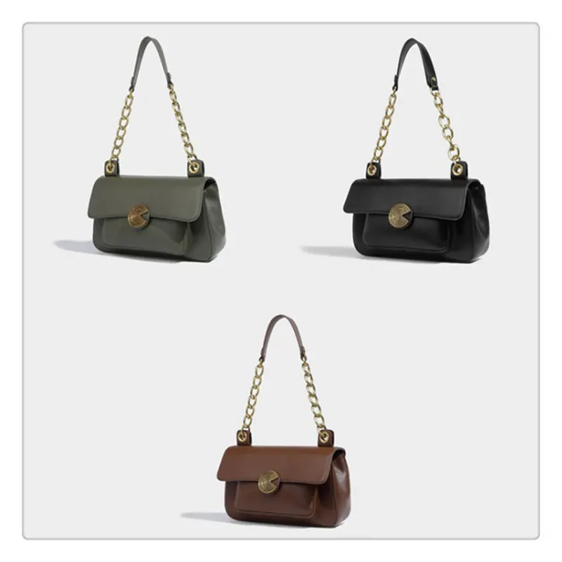 New Ladies Underarm Small Square Bag High Quality Simple Chain Luxury Designer Shoulder Casual Fashion Retro Handbag for Women