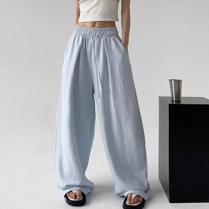 Laid-back Style Wide Leg Loose Women's Casual Pants Summer Hot Sale Of The Season Trendy Long Trousers Versatile Fashionable Chi