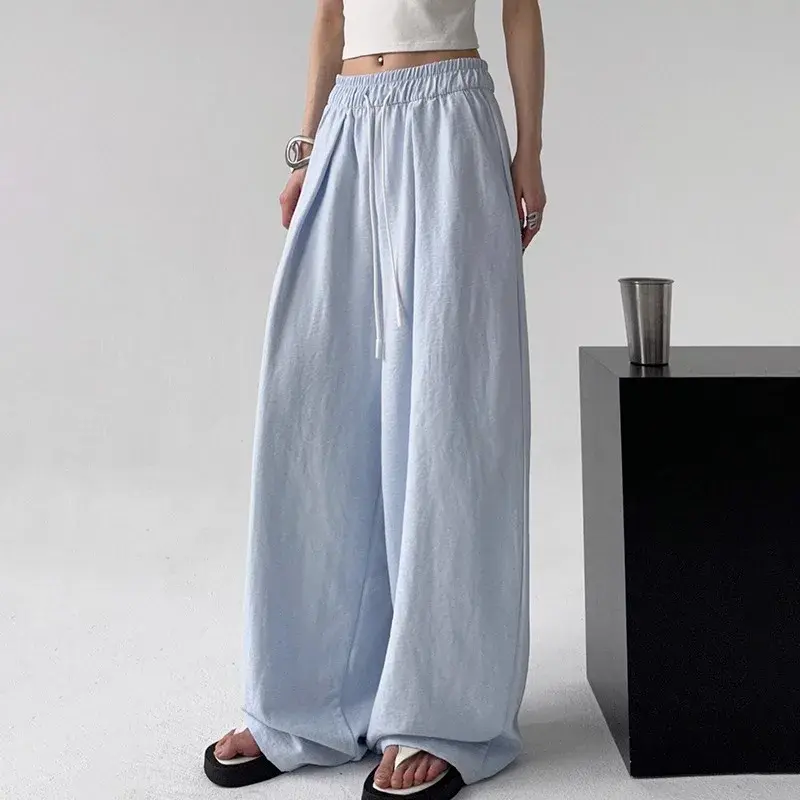 Laid-back Style Wide Leg Loose Women's Casual Pants Summer Hot Sale Of The Season Trendy Long Trousers Versatile Fashionable Chi