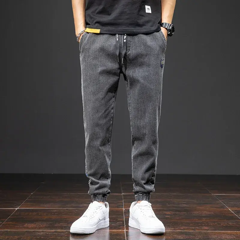 Autumn/Winter Men's Harem Jeans Loose Fit Casual Pants Plus Size Slimming Denim Trousers Nine Point Greater Length
