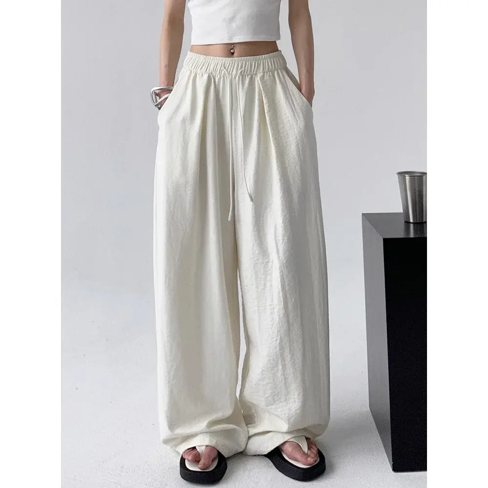 Laid-back Style Wide Leg Loose Women's Casual Pants Summer Hot Sale Of The Season Trendy Long Trousers Versatile Fashionable Chi