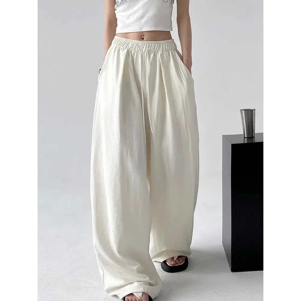 Laid-back Style Wide Leg Loose Women's Casual Pants Summer Hot Sale Of The Season Trendy Long Trousers Versatile Fashionable Chi