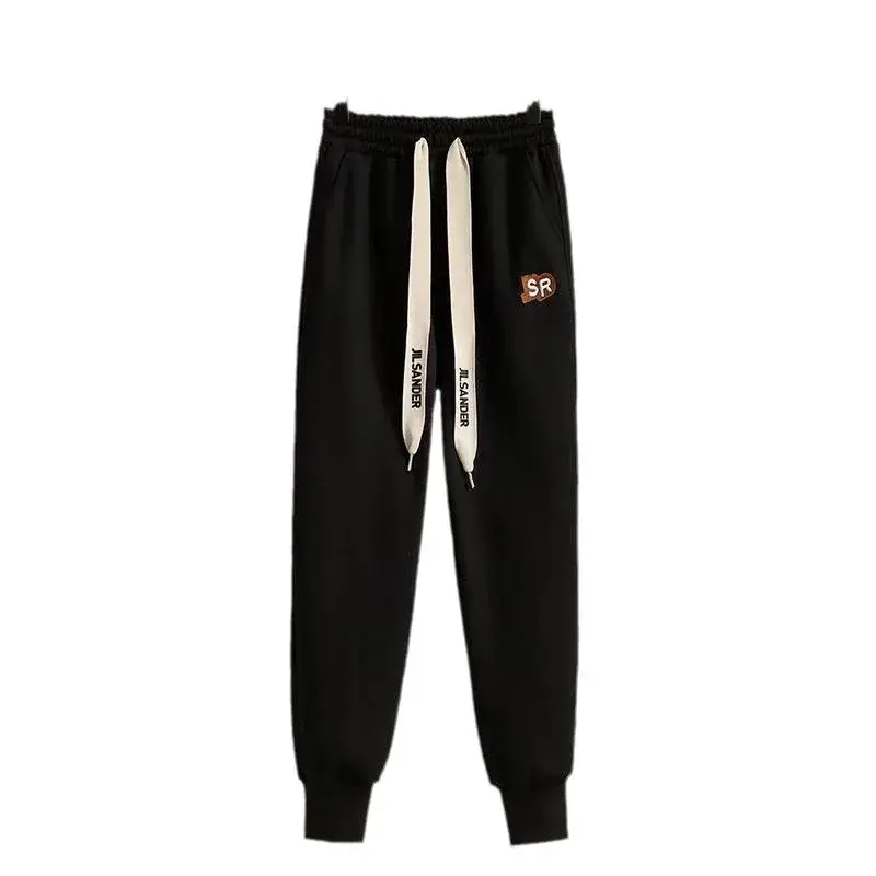 Spring Autumn Hot Sale Of The Season Women's Sport Pants Embroidered Letter Drawstring Loose Slimming Casual Harlan Cuffed Sweat