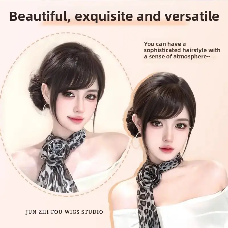 Natural Looking Korean Style Fake Side Parting Bangs Women's Hairpiece Invisible Seamless Super Natural Adhesive Patch