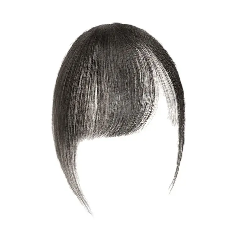 Natural Looking Korean Style Fake Side Parting Bangs Women's Hairpiece Invisible Seamless Super Natural Adhesive Patch