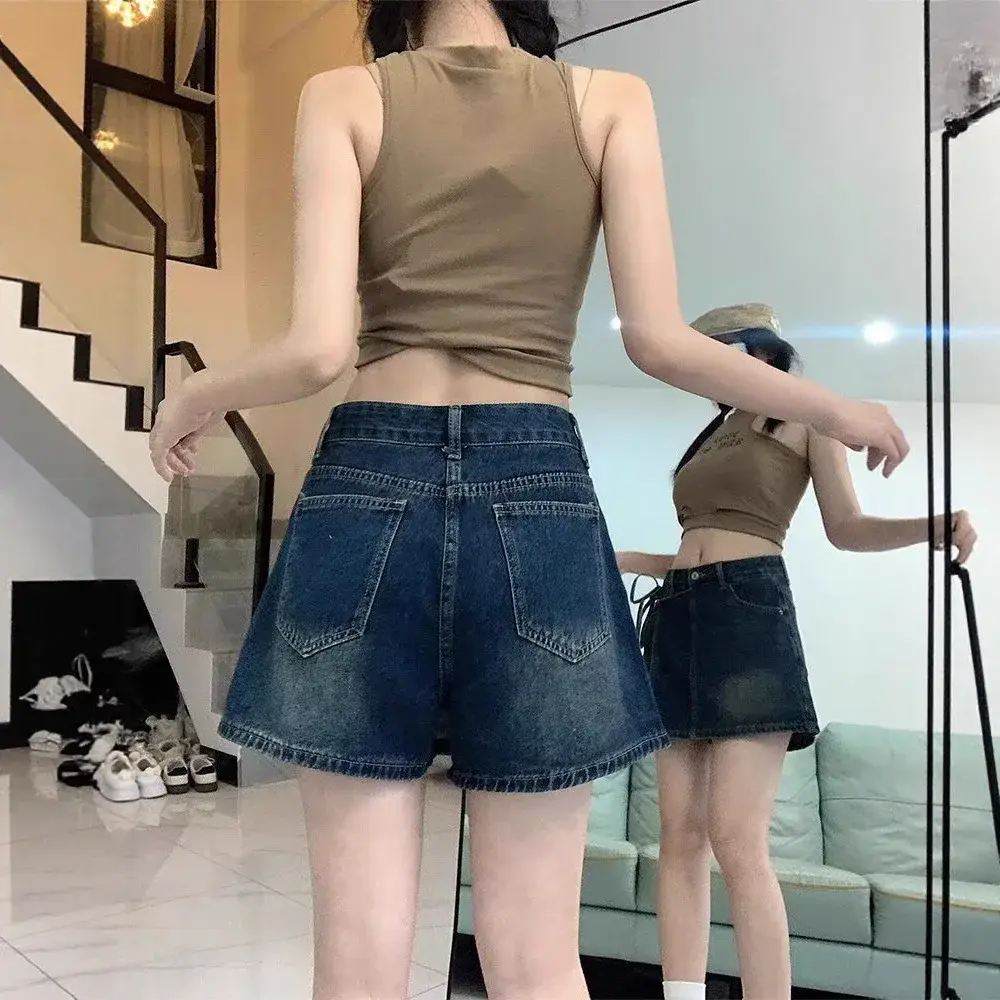 High Waist Denim Mini Skirt Women's Fashion Slim A- Line Wrap Body Short Skirts Summer New Style Sexy Girl Design Trendy
