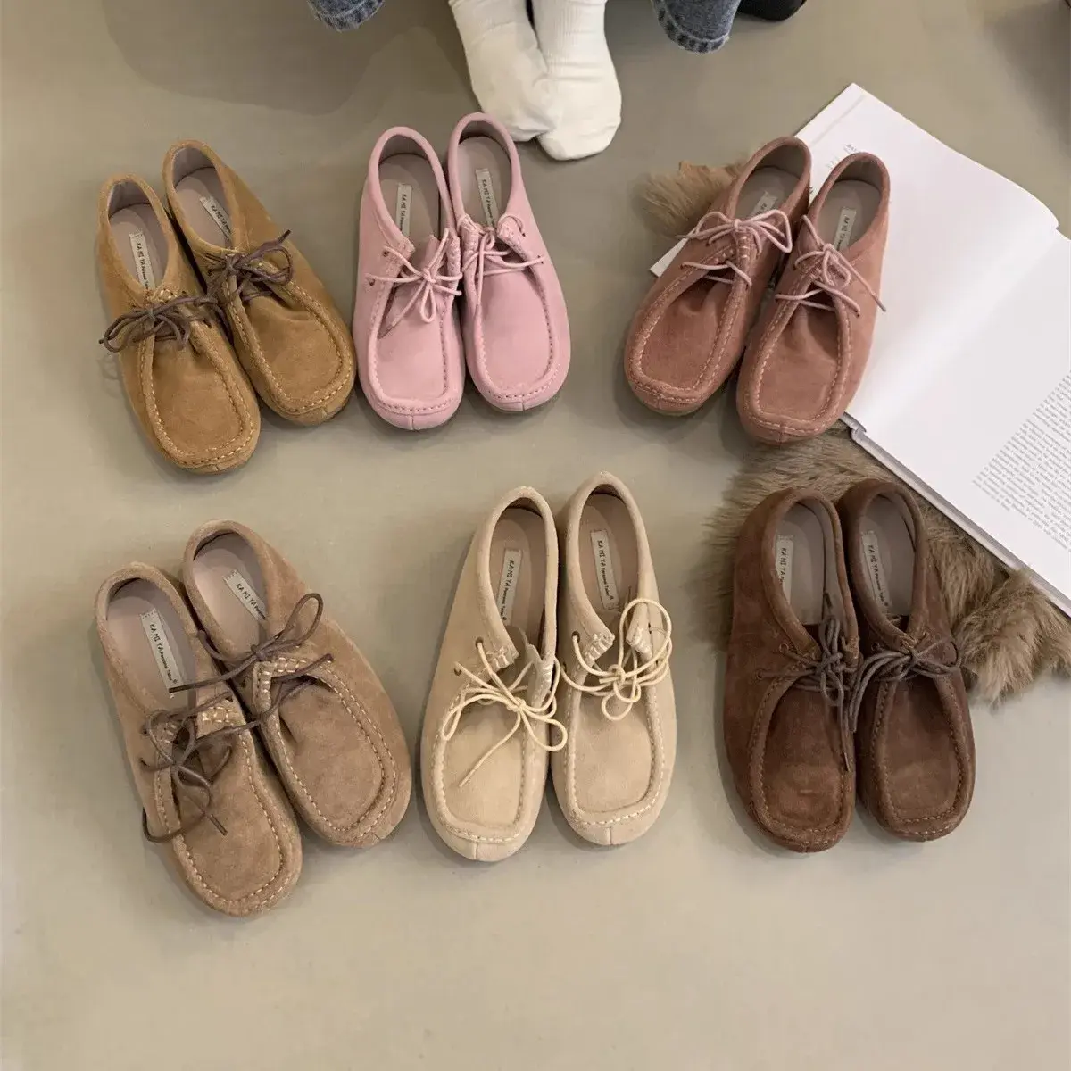 Vintage Style Genuine Leather Flat Shoes Women's Comfortable Casual Shoes Thick Sole Round Head Shoes British Style Short Boots