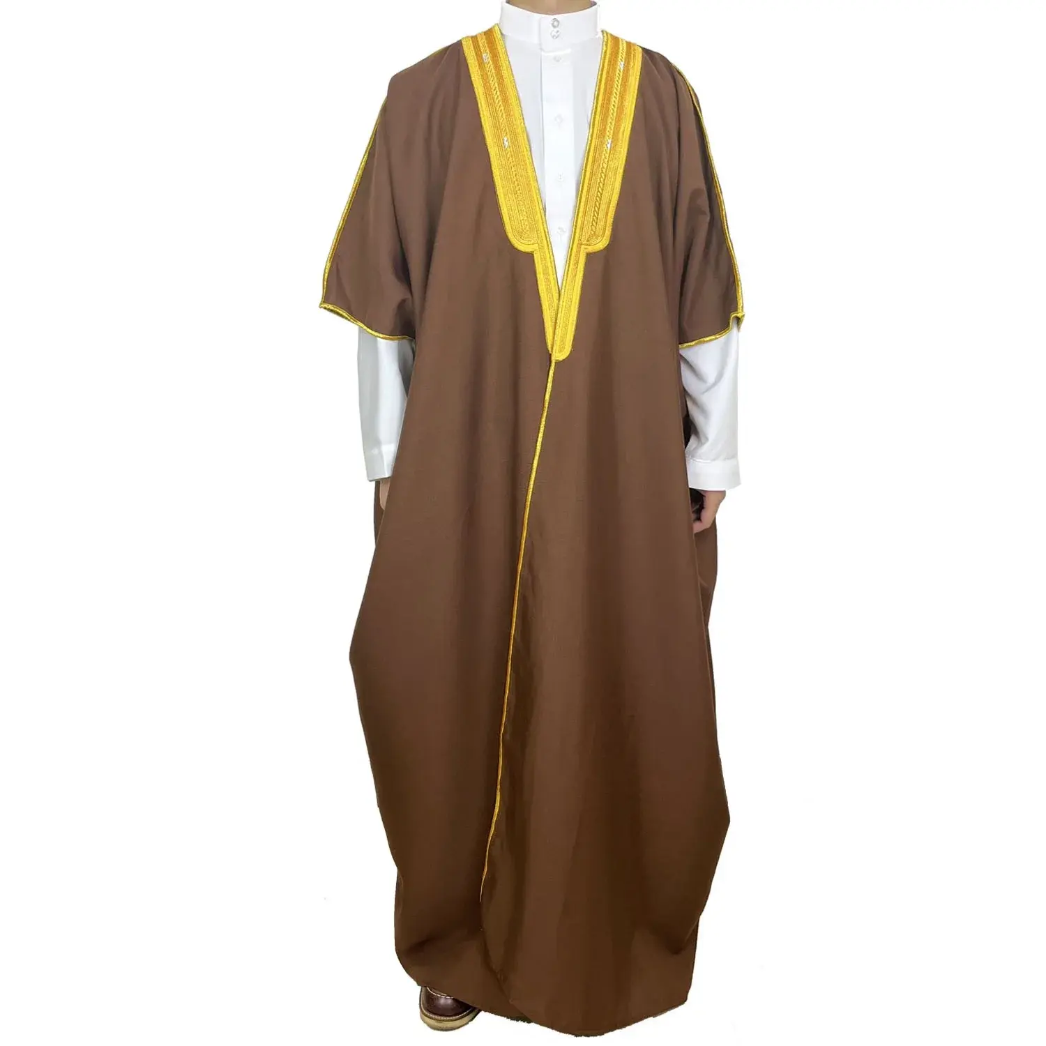 Cross-Border Embroidery Men's Formal Gown Arabic Conservative Long Kaftan Gown Malay-Arab Culture Academic Speech Gown