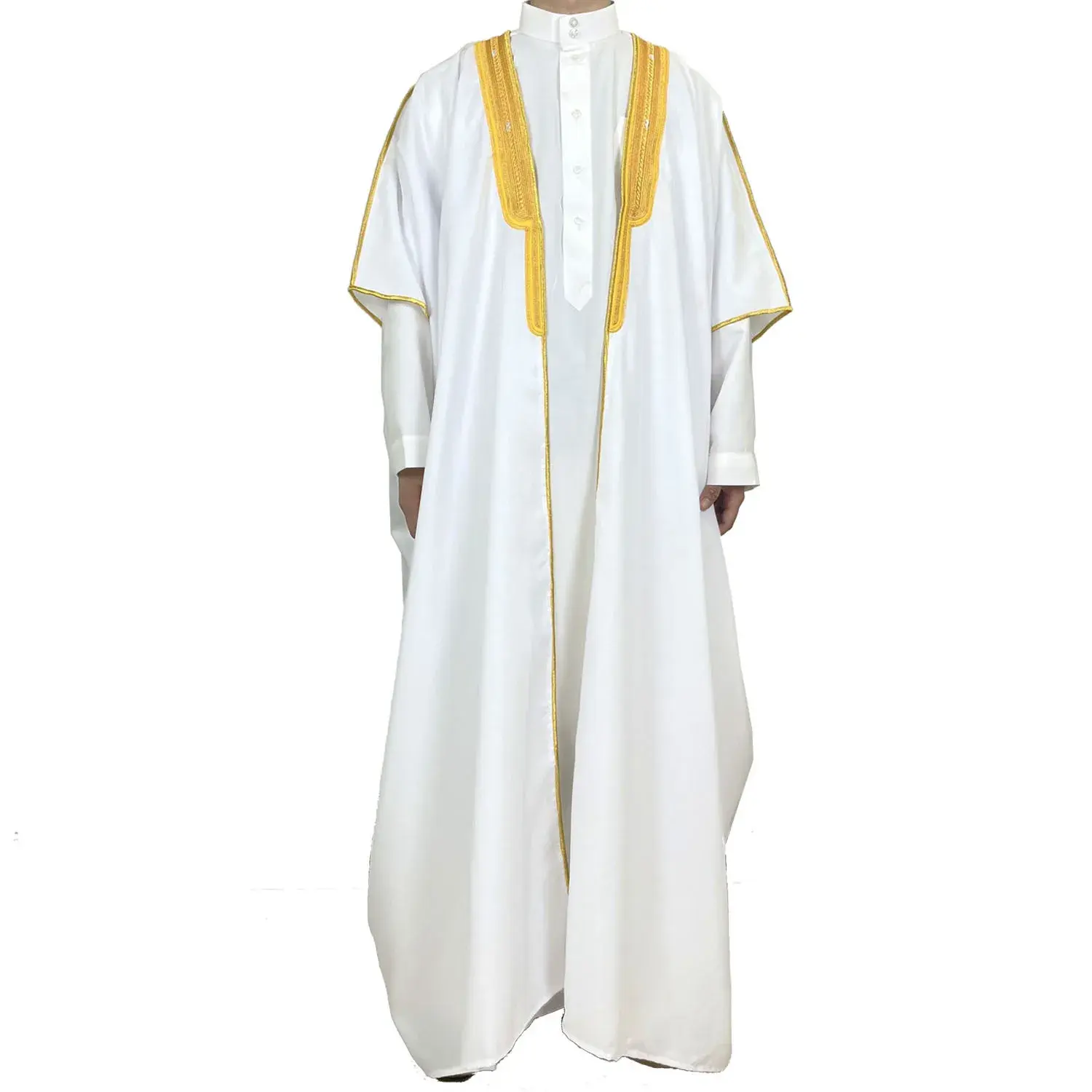 Cross-Border Embroidery Men's Formal Gown Arabic Conservative Long Kaftan Gown Malay-Arab Culture Academic Speech Gown