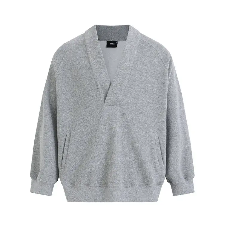 Hong Kong Style V-Neck Sweatshirt For Men Loose Fit Casual Jacket American Style Street Design Sensibility Spring Autumn New Arr