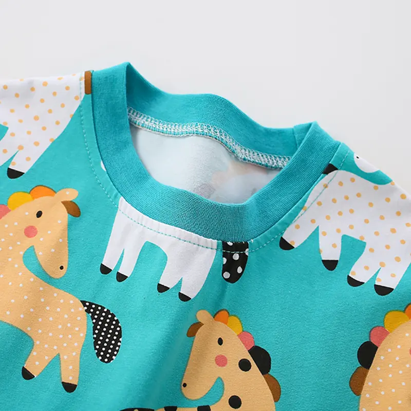 Girls Cotton Dresses Animal Long Sleeve Princess Dress Cartoon Kids Clothing  2-7 years